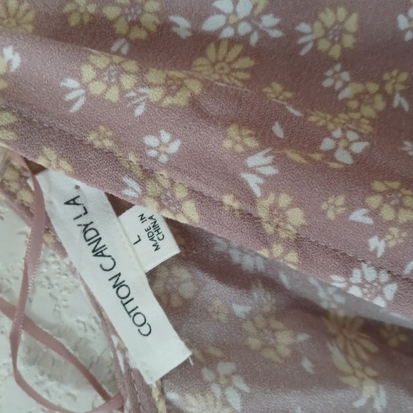 New Cotton Candy LA pink floral jumpsuit size large - Picture 3 of 9